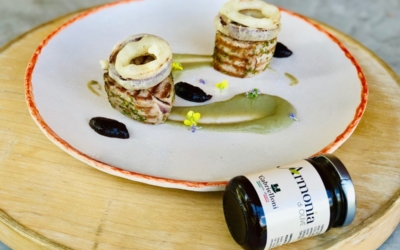 Filetto di maiale, crema di melanzane e confettura di olive “Gabrielloni”